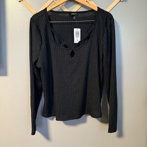Torrid | Cut Out Ribbed Long-Sleeve Ribbed Top